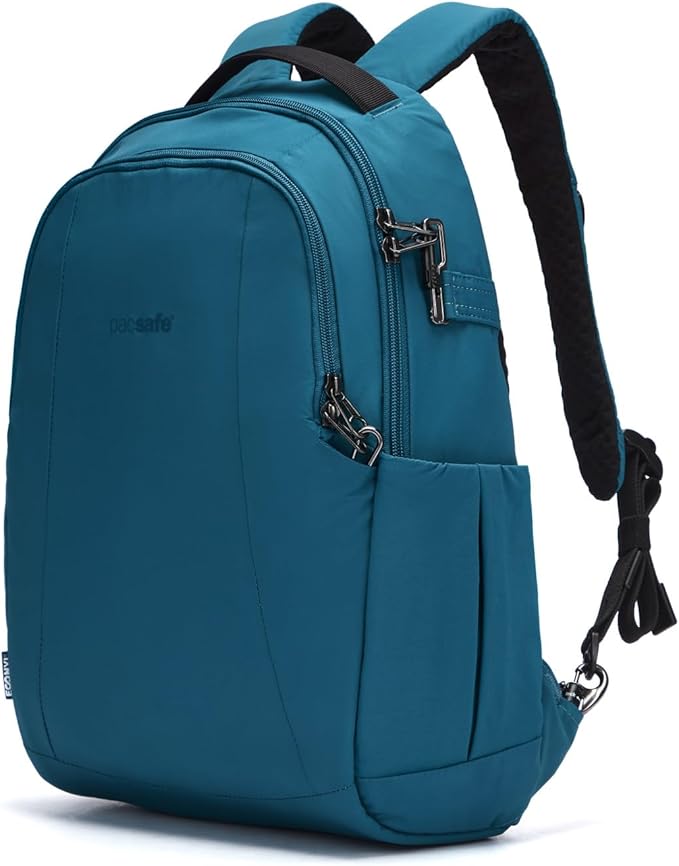Pacsafe Metrosafe LS350 15 Liter Anti Theft Laptop Daypack/Backpack - with Padded 13" Laptop Sleeve, Tidal Teal