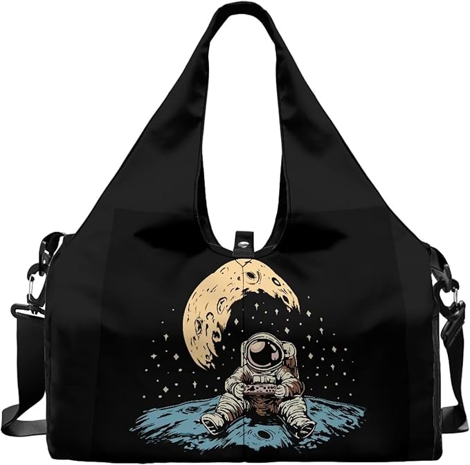 Gym Bag Men with Yoga Mat Holder Shoe Compartments, Mens Duffle Bag Double Zipper Lightweight Breathable Carry On Duffel Bag for Travel Work Gym