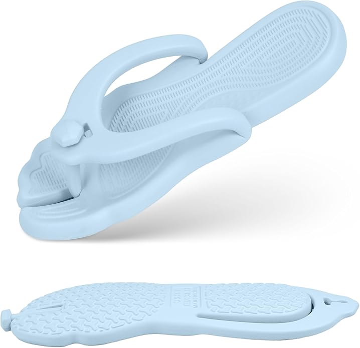 Rosoz Flip Flops for Women Men Foldable Travel Slippers Lightweight Shower Shoes Non-Slip Quick-Dry Bathroom Camp Beach Sandals