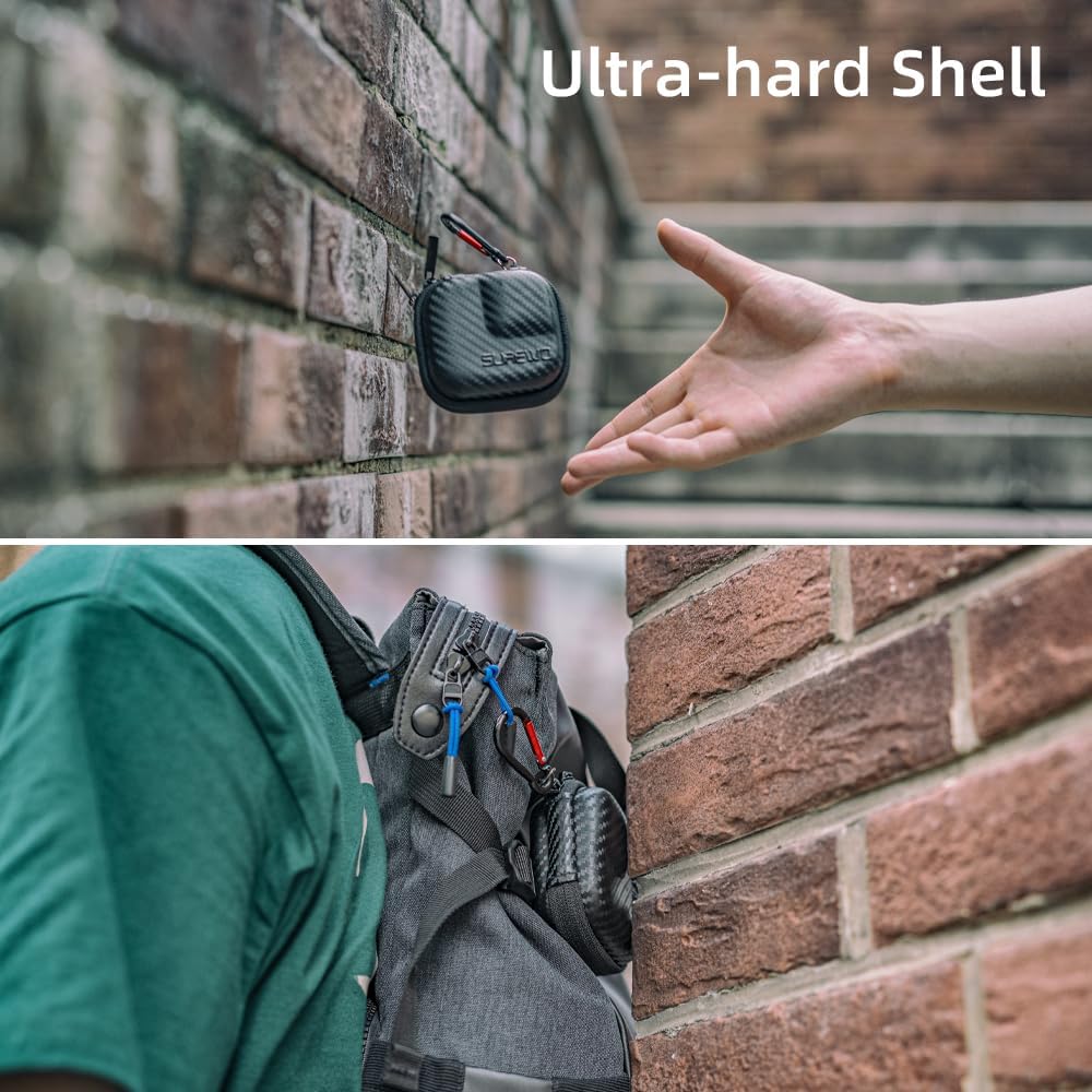 SUREWO Hard Carrying Case for GoPro Hero 13, Mini Hard Shell Carrying Case Travel Portable Storage Bag for GoPro Hero 12/11/10/9/8/7/6/5/4,DJI Osmo Action 3,AKASO,Campark,YI Action Camera and More