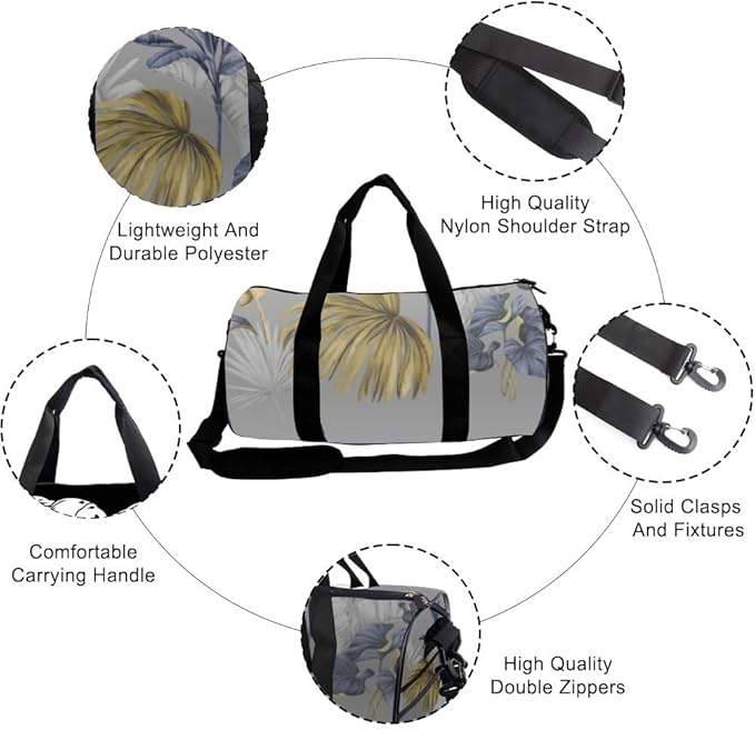 Soft Blue Accents Foldable Gym Bags For Women Oxford Tote Bags Adjustable Shoulder Strap, Convertible Carry Backpack Cute Duffle Bag For Basketball Wrestling Gym Backpack Women