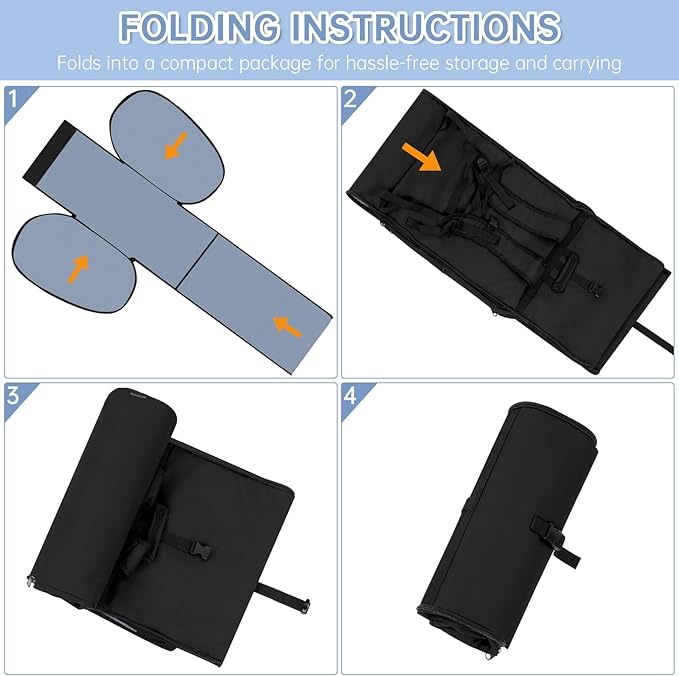 Padded Car Seat Travel Bag Compatible with Doona, Infant Car Seat Travel Bag, Foldable Car Seat Stroller Gate Check Bag for Airplane (Midnight Black)