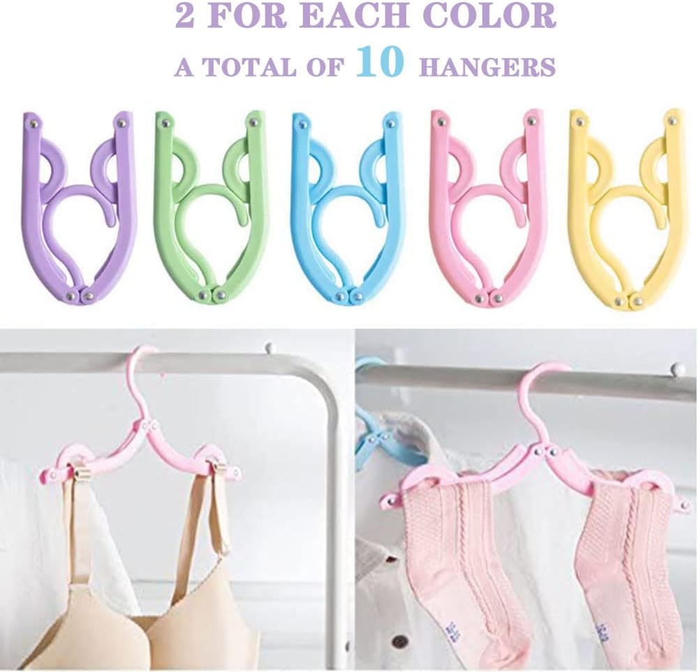 10 Pcs Travel Hangers Cruise Ship Essentials Accessories Portable Folding Clothes Hanger Foldable Drying Rack