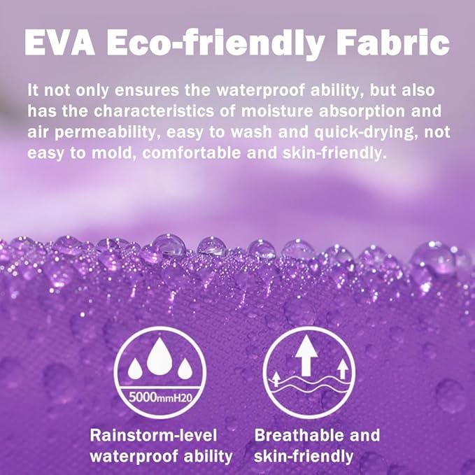 Eva Rain Ponchos for Adults, 2 Pack Reusable Raincoat for Women and Men, Lightweight Rainwear Rain Jackets with Hood