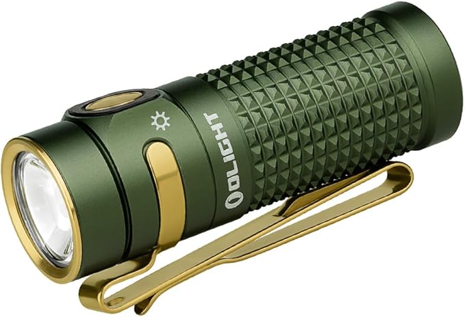 OLIGHT Baton4 Rechargeable EDC Flashlight, Bright Small Flashlight 1300 Lumens with MCC Charging Cable, IPX8 Waterproof, Multiple Modes Pocket Light for Home, Camping, and Emergencies (OD Green)