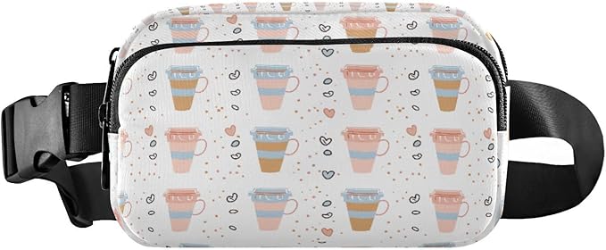 Kawaii Coffee Beans Fanny Pack for Women Men Water Resistant Fashion Waist Packs with Adjustable Strap Belt Bag for Travel Workout Jogging Hiking 21219213