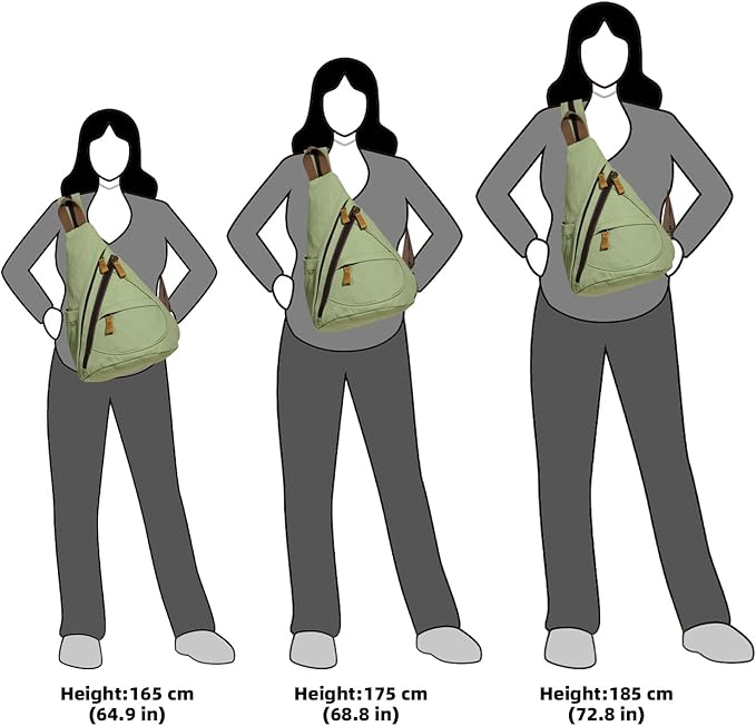 KL928 Canvas Sling Bag - Small Crossbody Backpack Shoulder Casual Daypack Rucksack for Men Women(MatchaGreen)
