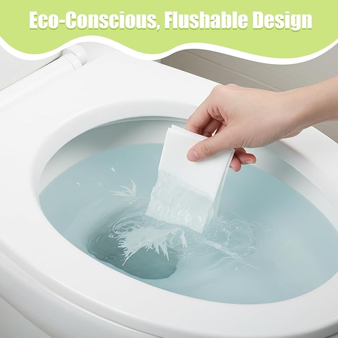 30Pcs Disposable Toilet Seat Cover, Individually Wrapped XXL Travel Toilet Seat Covers, Faster Use-Sticker Free｜Flushable｜Full Coverage Paper Liners Toilets Covers for Public Restroom/Airplane
