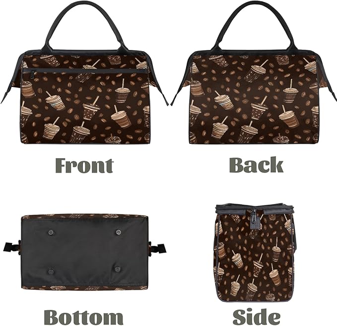 Travel Duffel Bag, Coffee Cup Beans Waterproof Sports Gym Duffle Bag, Large Capacity Weekender Carry On Overnight Bags for Women Men
