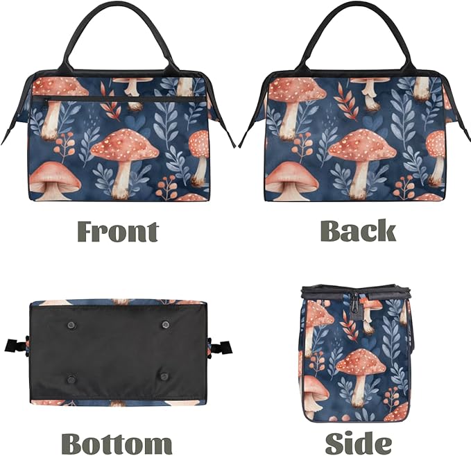 Mushrooms Overnight Weekender Bag for Women Men Travel Duffel Bags Waterproof Luggage Carry on Sports Yoga Gym Bag