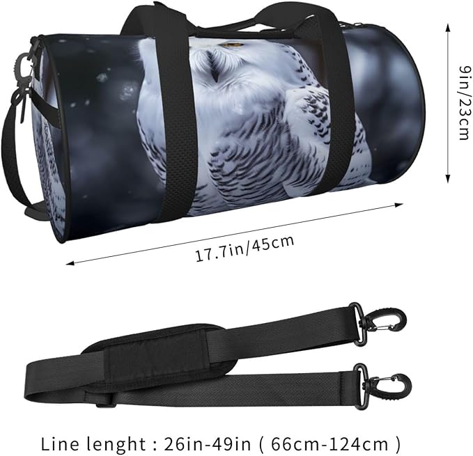 Arctic Owl Sports Gym Bag for Women Men Travel Duffel Bag Tote Weekender Bag Canvas Carry on Overnight Bag for Travel Swimming Fitness Workout Sports Duffle Bag