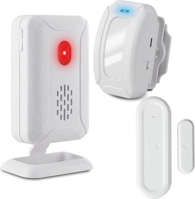 GREENCYCLE Wireless Door Open Welcome Chime Security Driveway Alarm Receiver & Detector (Operating Range 918ft, 36 Songs, 4 Volume Levels, 5 Modes) - 1 Receiver 1 Magnetic Sensor 1 Motion Sensor