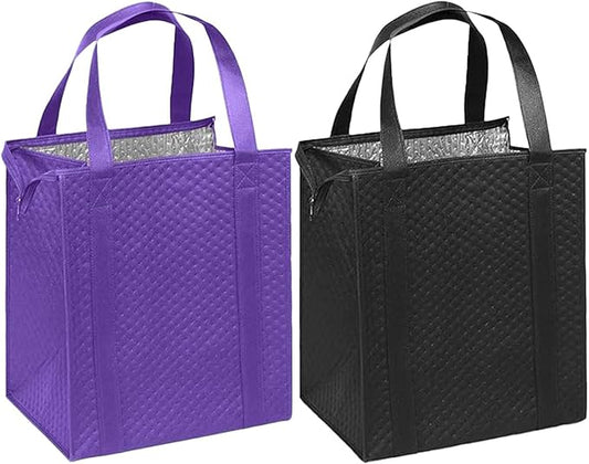 Mediz Hannah Direct Large Capacity Heavy Duty Insulated Smart Shopping Bag - Strong Reusable Grocery Tote 2 Pack
