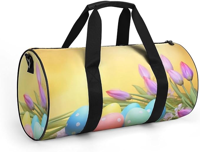 Sports Gym Bag for Women Men Travel Duffel Bag Tote Weekender Bag April Easter Carry on Overnight Bag for Travel Swimming Fitness Workout Sports Duffle Bag