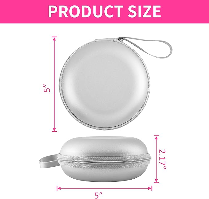 LED Makeup Mirror with Storage Pouch Portable Lighted Mirror, USB Rechargeable Travel Vanity Mirror with Waterproof Bag, 3 Color Modes, Gift for Women (Silver)