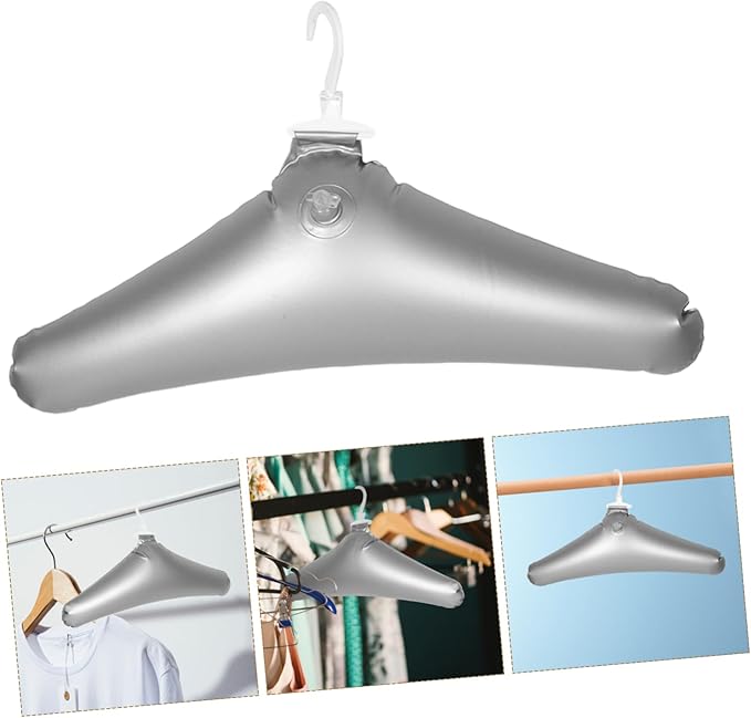 Healifty Portable Foldable PVC Inflatable Clothes Hangers Hotel Travel Space-Saver Anti-Wrinkle for Home Outdoor
