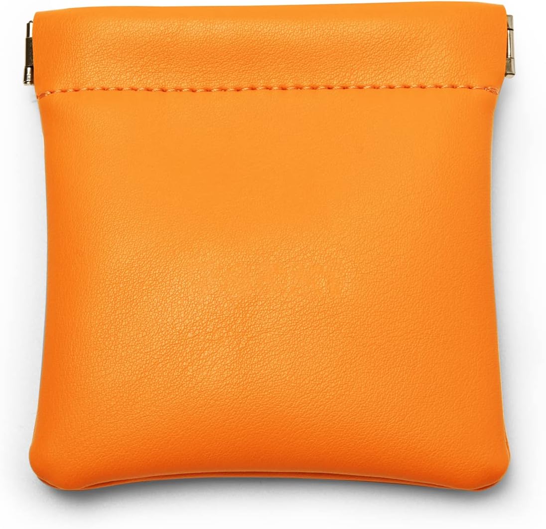 PU Leather Jewelry Travel Bag Leather Jewelry Pouch Christmas,Wedding Party Favor Gift Bag (S, Orange)