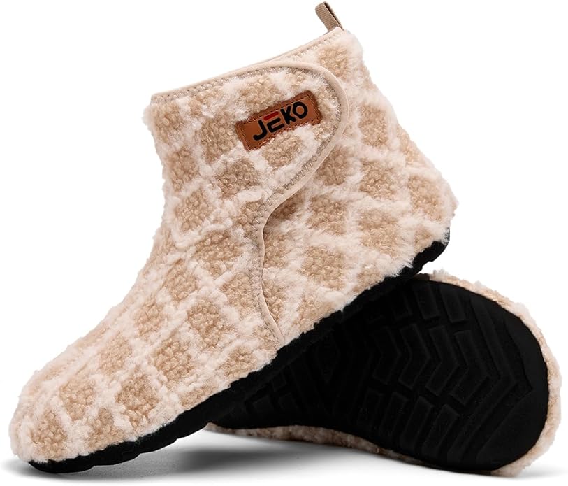 UUBARIS Bootie Slippers for Women Men Furry Warm House Sock Shoes For Indoor Outdoor Travel