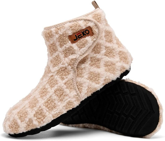 UUBARIS Bootie Slippers for Women Men Furry Warm House Sock Shoes For Indoor Outdoor Travel