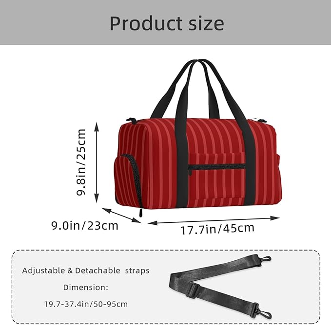 Crimson Women'S Gym Duffle Bag With Shoes Compartment, Ideal For Travel, Gym, Sports, Duffel, Weekender
