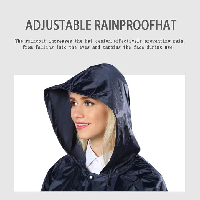 Pahajim Mens Raincoat with Hood Long Waterproof Ponchos Lightweight Rain Jacket for Women Adults