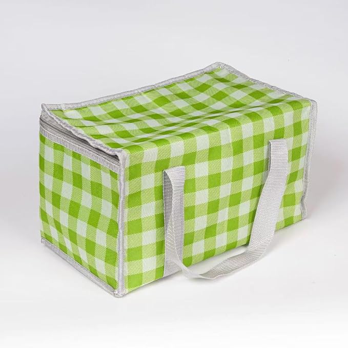 Insulated Picnic Bag Cooler Reusable, Beach Bag Cooler Bags with Zippered Top - Insulated Bag for Hot or Cold,Picnic Basket Collapsible, Picnic,Beach, Outdoor (13.8x7.9x7.9 in)