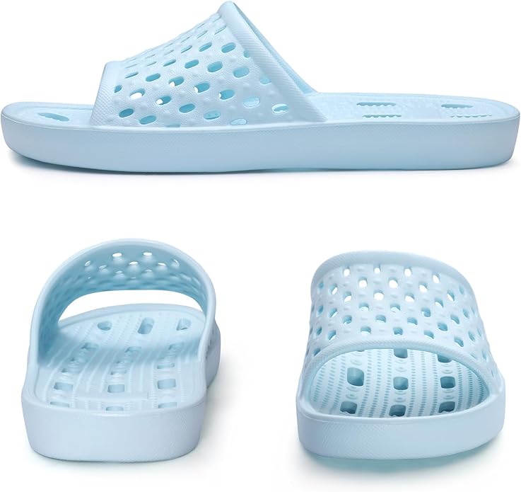 Litfun Shower Shoes for Women Non-Slip Quick Dry Shower Slippers Lightweight Pool Sandals with Drain Holes for College Dorm, Beach, Bathroom & Gym