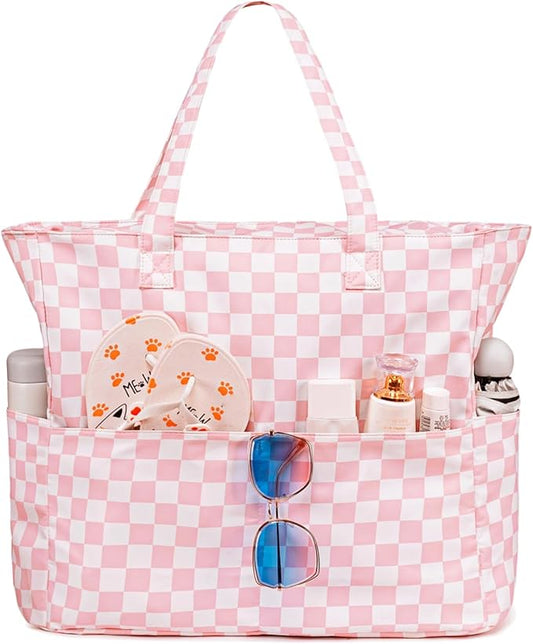 Bluboon Waterproof Beach Tote Pool Bags for Women Ladies Extra Large Carry On Bag With Wet Compartment for Weekender Travel