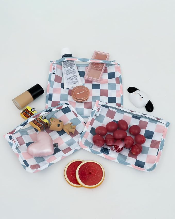 ALVA Diaper Bag Pouches | 3pcs Mess-Proof Travel Toiletry | TSA Approved Toiletry Bag | Cosmetic Makeup Bag Diaper Organizer for Baby and Mom Essentials
