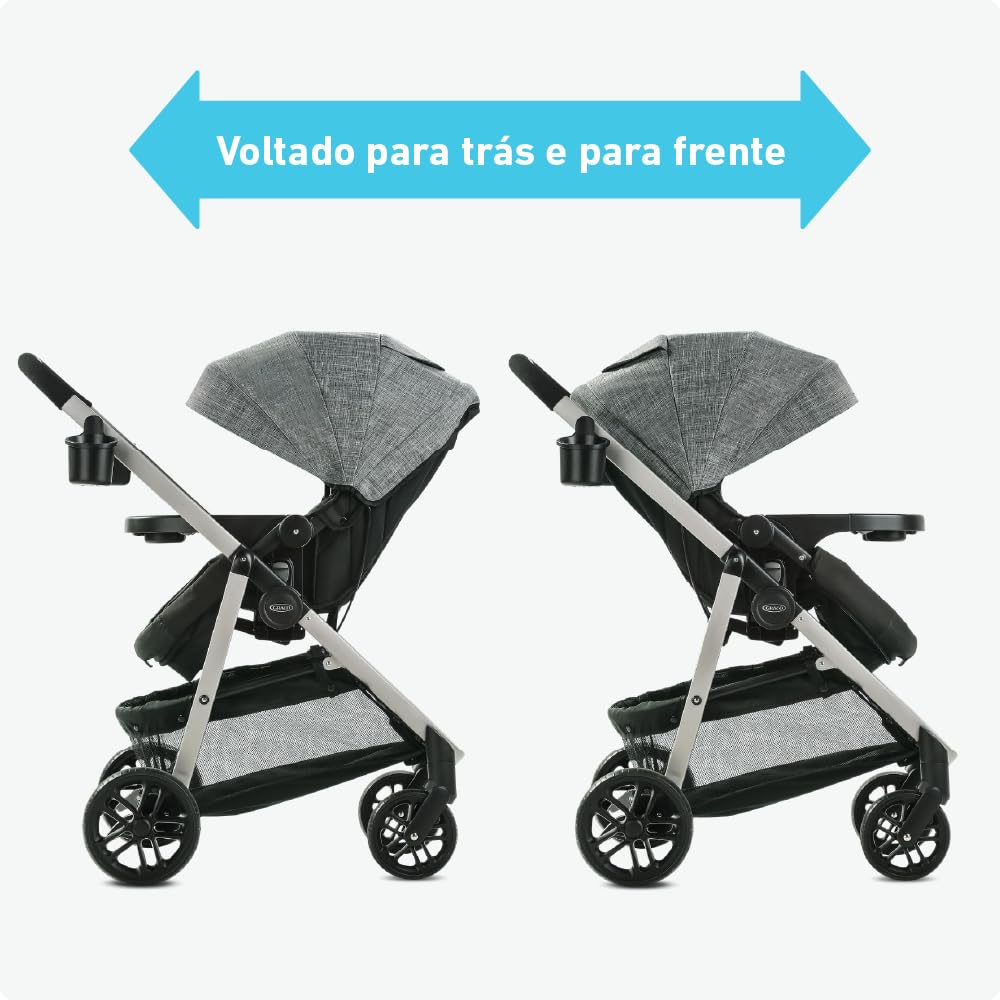 Graco Modes Pramette Stroller, 3-in-1 Baby Stroller, 3 Modes from Infant Car Seat Carrier, Infant Pramette, to Toddler Stroller, Reversible Seat, One Hand Fold, Extra Storage, Child Tray, Pierce