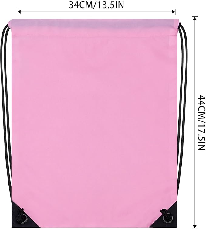 2PCS Drawstring Bags Bulk, String Backpack for Men Women, Cinch Bag Draw String Back Bag for Gym, Sports, Travel, Swimming, Beach, Pink