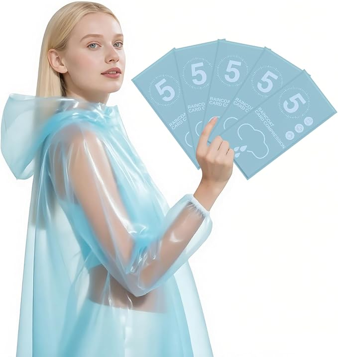 Disposable Rain Ponchos for Adults - Emergency Rain Ponchos，Lightweight for Travel