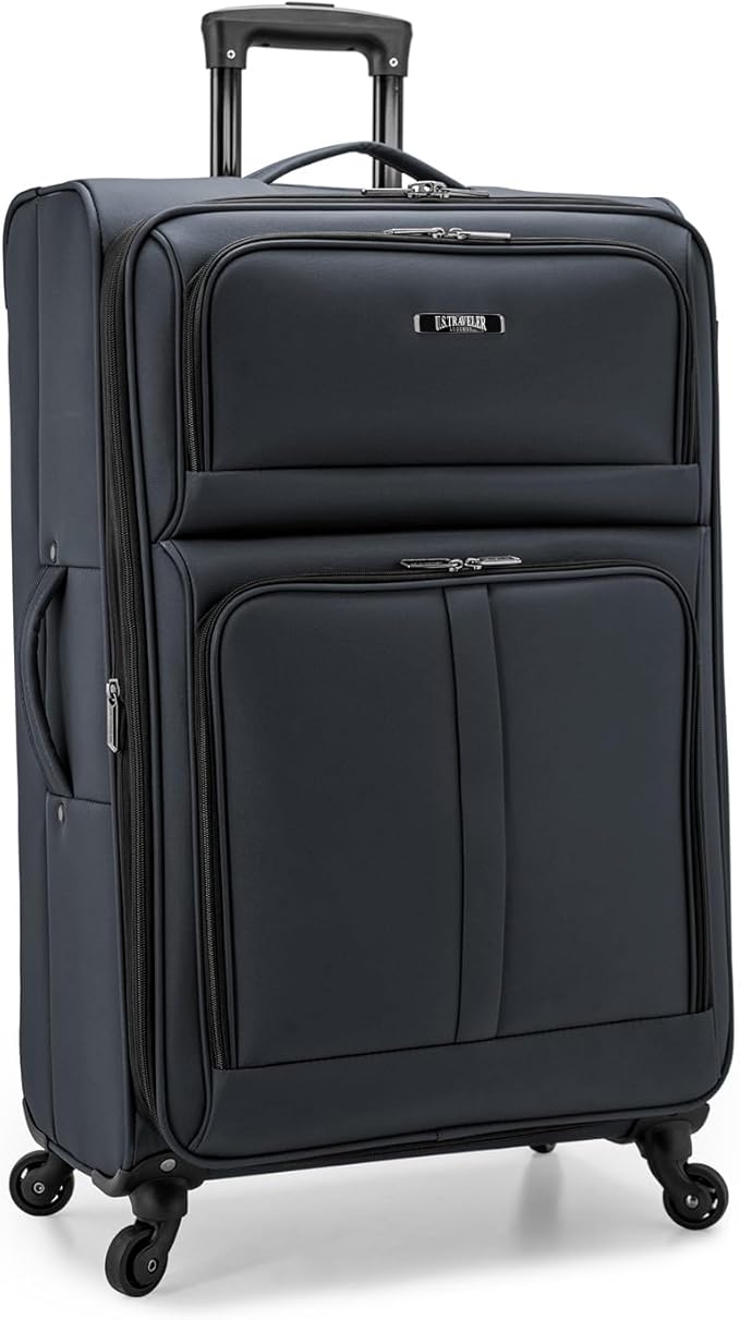 U.S. Traveler Anzio Softside Expandable Luggage with Spinner Wheels, Dark Grey, 3-Piece Set (22/26/30)