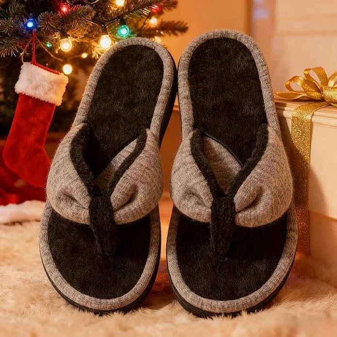 Wishcotton Women's Memory Foam Spa Thong Flip Flops Cozy Indoor Slippers, Ladies Summer Lightweight Open Toe House Sandals