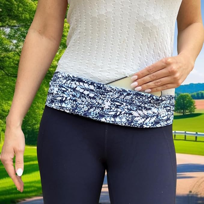 BANDI Plus Size Fanny Pack for Women - Travel-Ready Pocket Belt with Secure Hidden Money & Running Belt for Phone, Passport, Keys, & Medical Devices, Adjustable Fit, Comfortable (Blue Ivy)