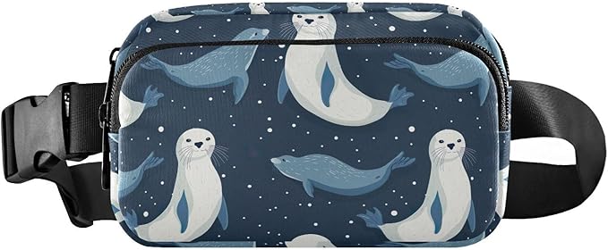Ocean Sea Seal Fanny Pack for Women Men Water Resistant Fashion Waist Packs with Adjustable Strap Belt Bag for Travel Workout Jogging Hiking 21219979