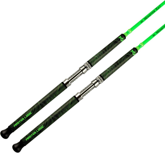 Monster Catfish Fishing Rod - 7' Medium Heavy, 1-Piece Glow in Dark Casting Rod, S-Glass & Carbon Graphite Blend, Durable EVA Foam Super Grip, Catfish Pole for Night Fishing