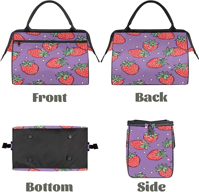 Summer Strawberries Overnight Weekender Bag for Women Men Travel Duffel Bags Waterproof Luggage Carry on Sports Yoga Gym Bag