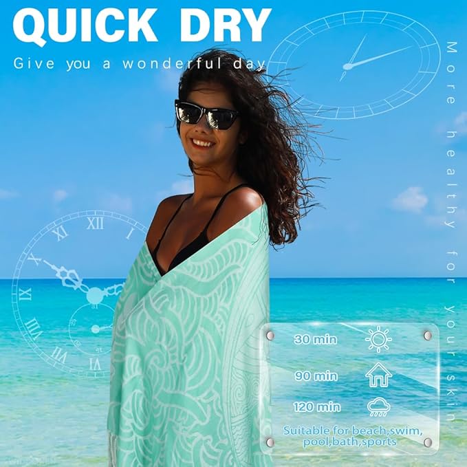 Thin Turkish Beach Towel Lightweight Quick Dry Absorbent Cotton Bathroom Bath Pool Swim Towels Extra Large Oversized Sand Free Beach Accessories Essentials Cloud Gifts for Adult