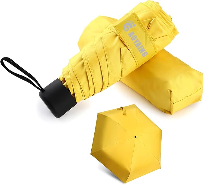GAOYAING Compact Travel Umbrella with Case Sun&Rain Lightweight Small and Compact Suit for Pocket