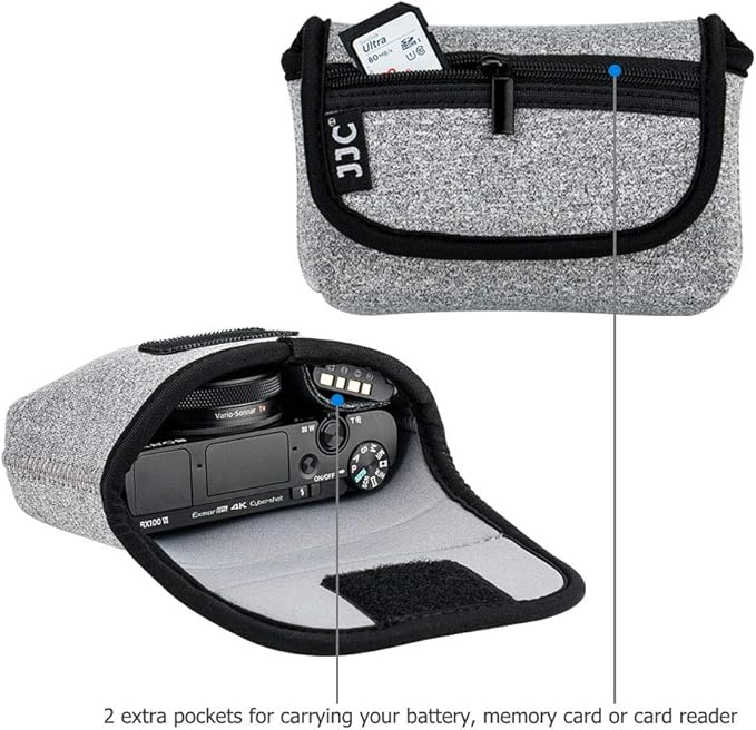 KIWIFOTOS Neoprene Camera Case Pouch for Ricoh GR 4 IV GR III Canon ZS720 G7XIII GR IIIx ZS99 SONY ZV-1 ZV-1 II RX100 VI RX100 Compact Digital Camera Small Travel Bag