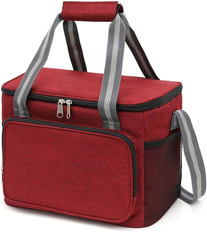 Ozzwolle Insulated Cooler Bag for 24Can (15L) Reusable Thermal Bag Leakproof Freezable Cooler Bag Organizer with Adjustable Shoulder Strap for Women Men Office Work Picnic Hiking Beach