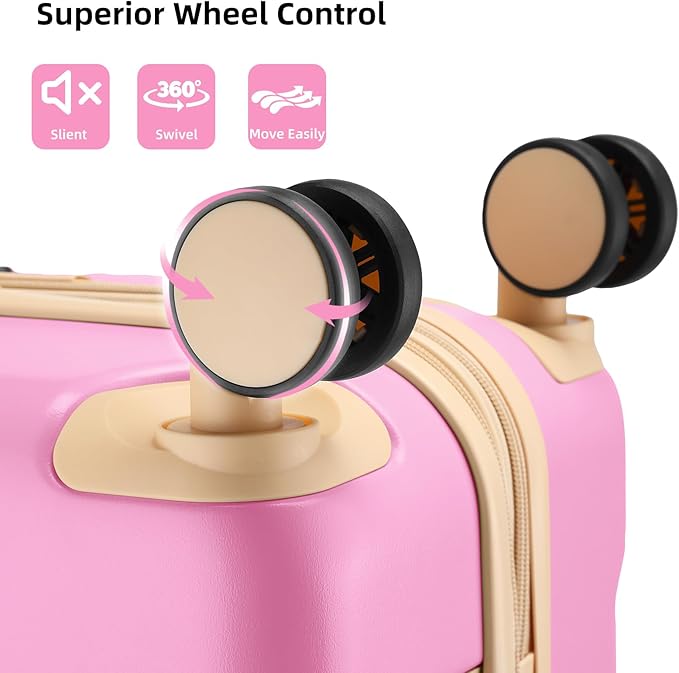 LARVENDER Luggage Sets 3 Piece Expandable Carry on Luggage 22x14x9 Airline Approved Hardshell Suitcase with Wheels TSA Lock, Lightweight Suitcase Set for Women with Travel Backpack, Berry
