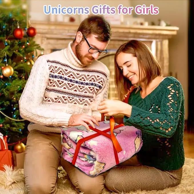 Mermaid Blanket for Girls 4-6, Mermaid Gifts, Kids Blanket, 40"x 50", Pink, Glow in the Dark