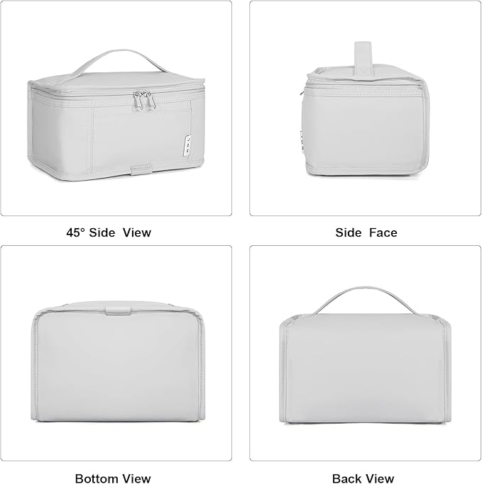 NOL Natural Organic Lifestyle Small Lunch Bag Mini Lunch Box Insulated Lunch Bag for Men/Women Leakproof Cooler Tote Bag Lightweight Nylon Waterproof Lunch Box For Work, Gray white