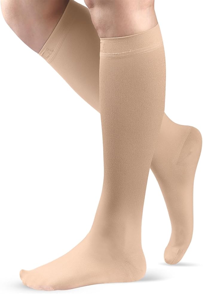 NEENCA 20-30mmHg Medical Compression Socks for Circulation, Edema, Swelling, Varicose veins, Recovery (Skin, Medium)