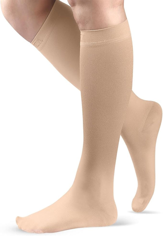 NEENCA 20-30mmHg Medical Compression Socks for Circulation, Edema, Swelling, Varicose veins, Recovery (Skin, Medium)
