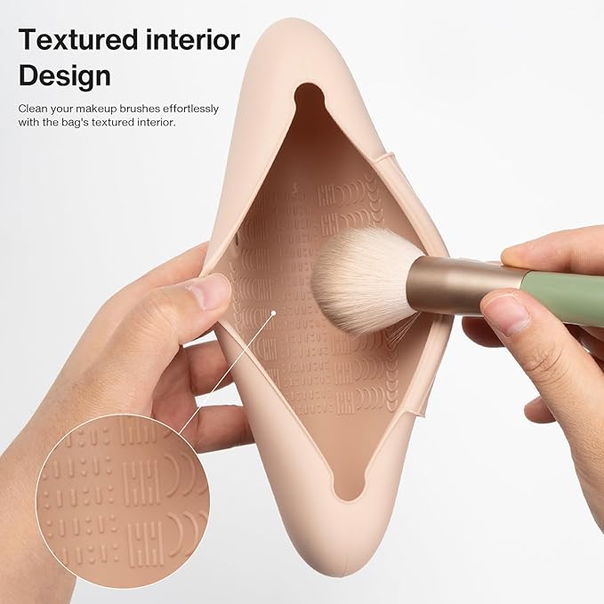 Silicone Makeup Brush Holder Travel Cosmetic Bag Soft Portable Cosmetic Face Brushes Holder with Magnetic Closure