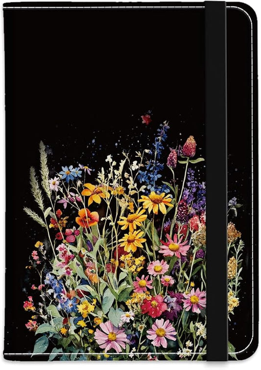PU Leather Passport Holder Cover 5.9×4.3 Inch with Credit Card Slot and Boarding Pass Slot Combo Blocking Passport Holder Wallet Cover Case for Travel Boarding Essentials (Flower)