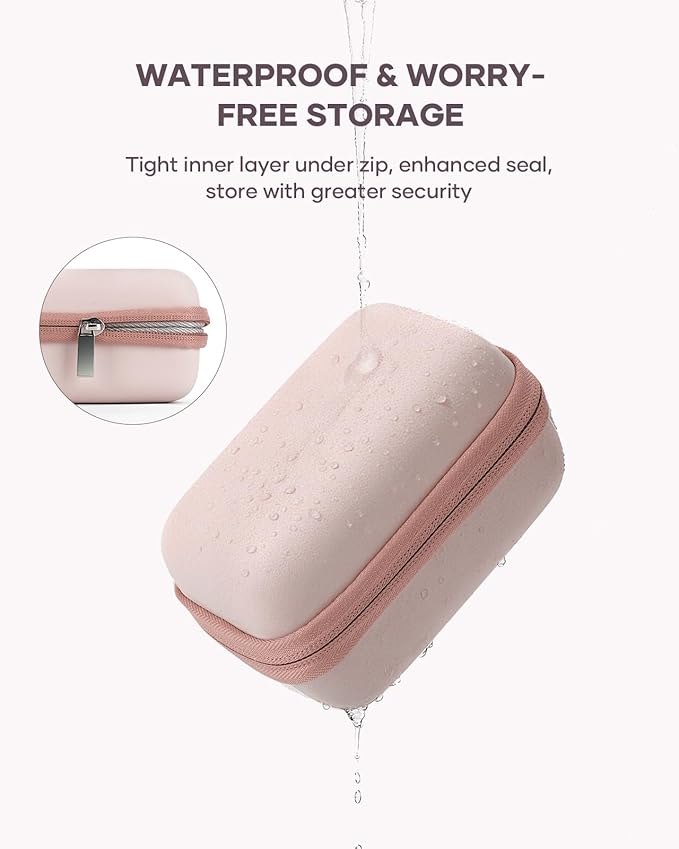 Digital Camera Case Fit for KODAK PIXPRO FZ45/FZ55/ CAMKORY/STUOGYUM DC402-AF/Canon IXUS, Storage Travel Carry Case with 3 SD Card Slots for Camera, Batteries, SD Card, Pink